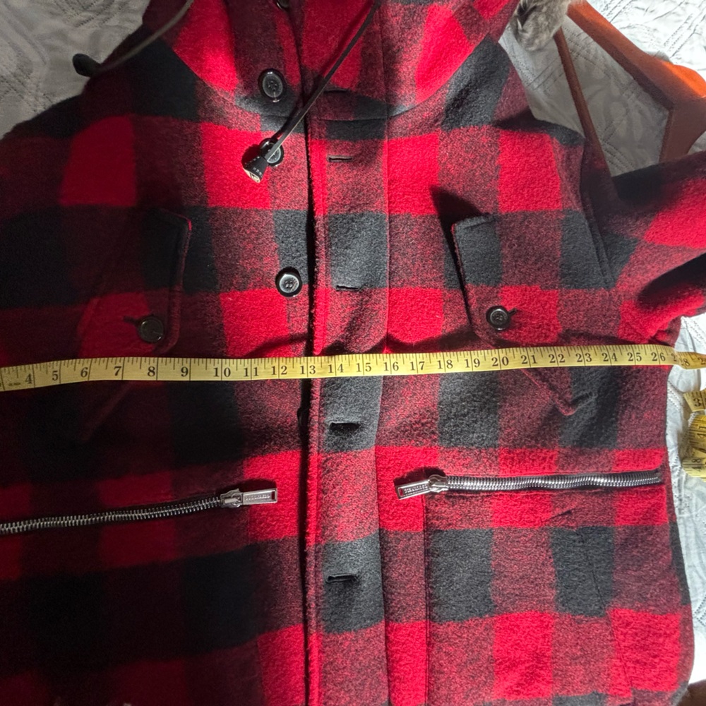 DSquared2 Red and Black Plaid Winter Jacket/Coat Sz48 - Picture 9 of 13